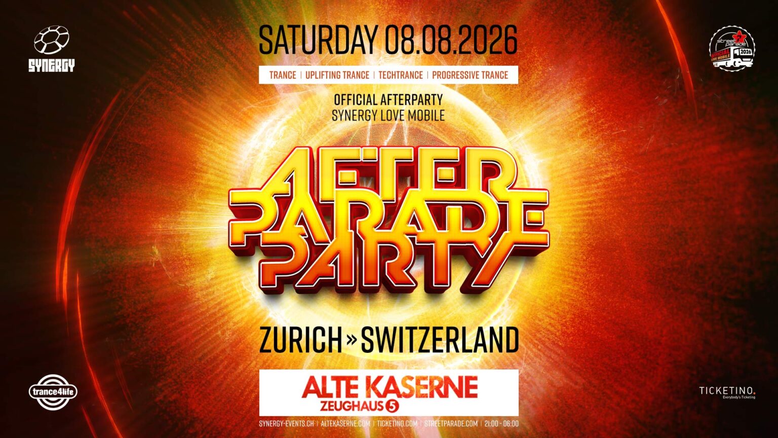 SYNERGY 'After Parade Party' 2026 @ Alte Kaserne, Zurich (08.08.2026)