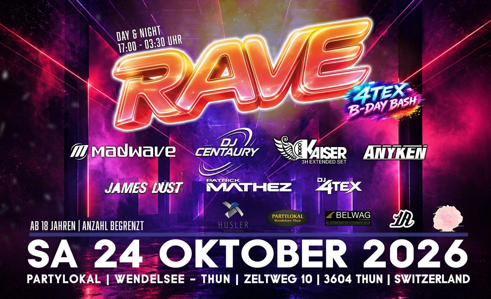 RAVE @ Wendelsee, Thun (24.10.2026)